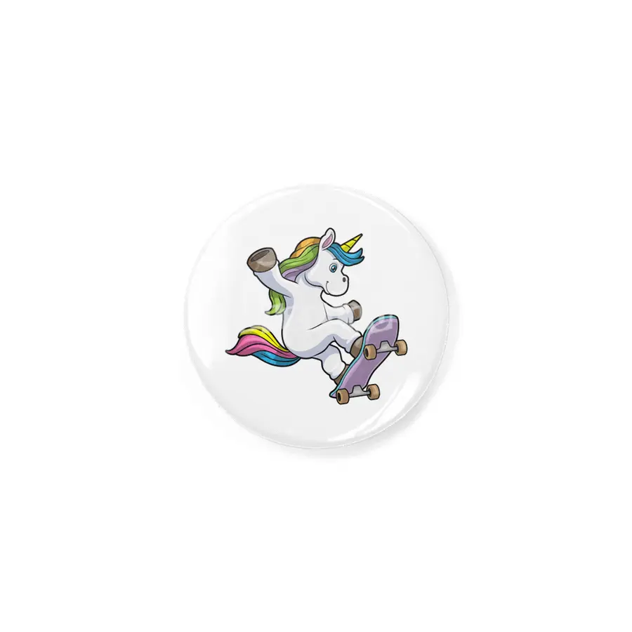 Unicorn as Skater with Skateboard Rozet