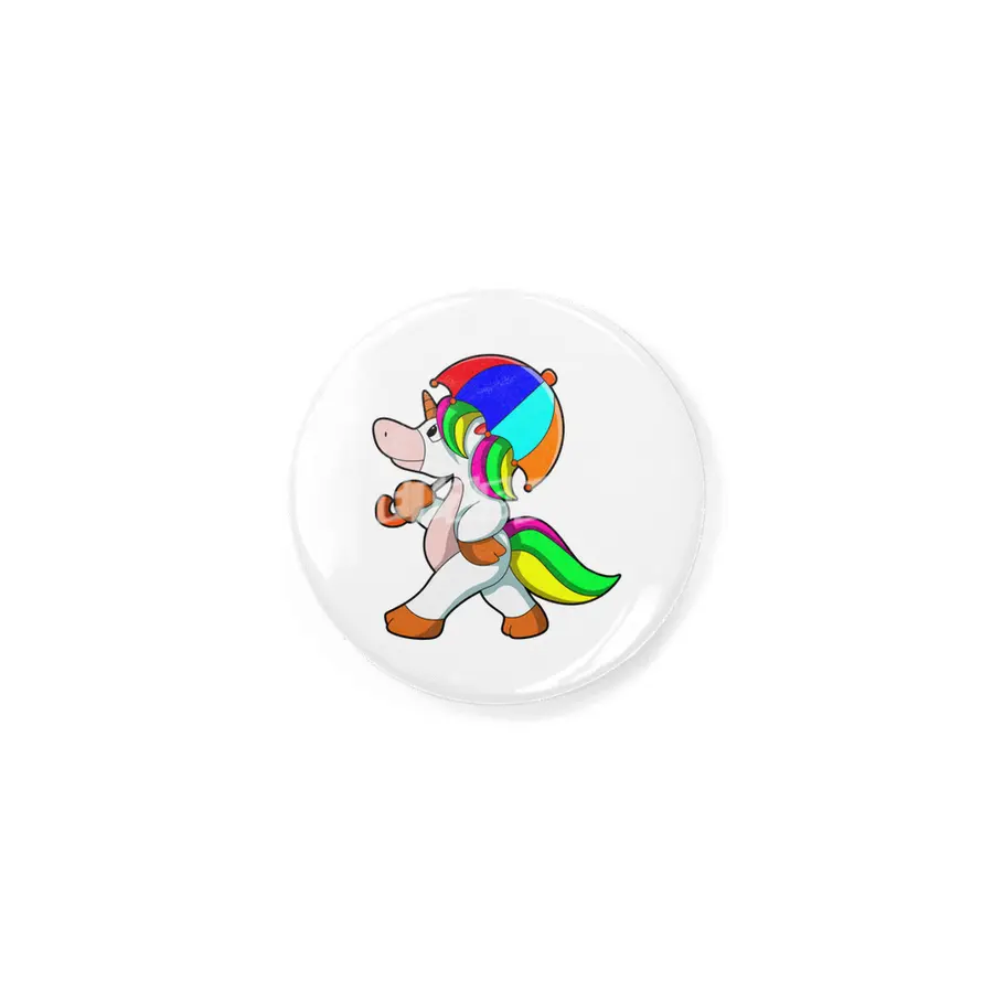 Unicorn with colorful Umbrella Rozet