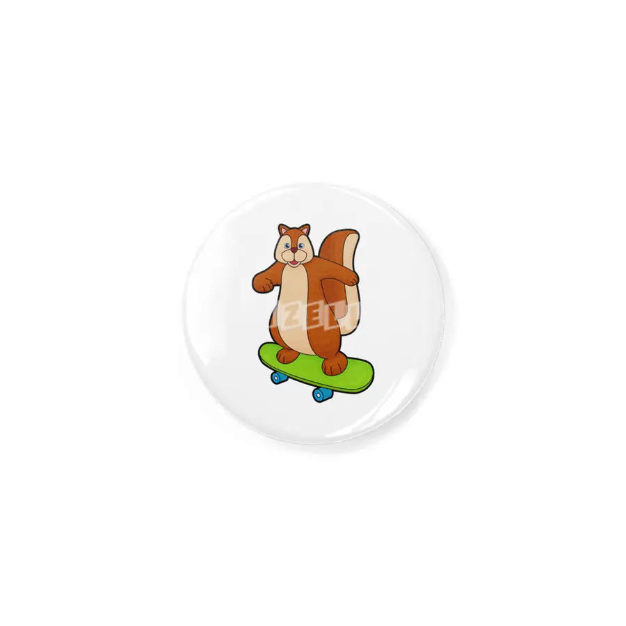 Squirrel as Skater with Skateboard Rozet