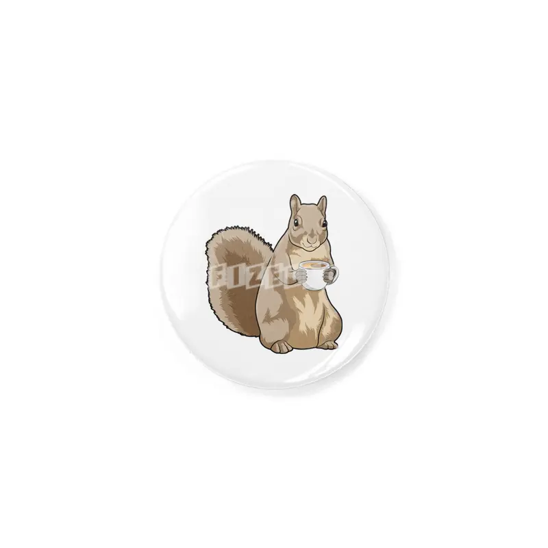 Squirrel with Cup of Coffee Rozet