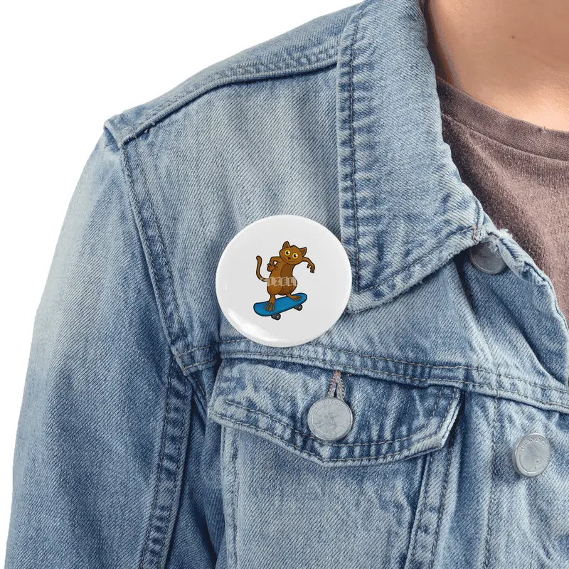 Tarsier as Skater with Skateboard Rozet