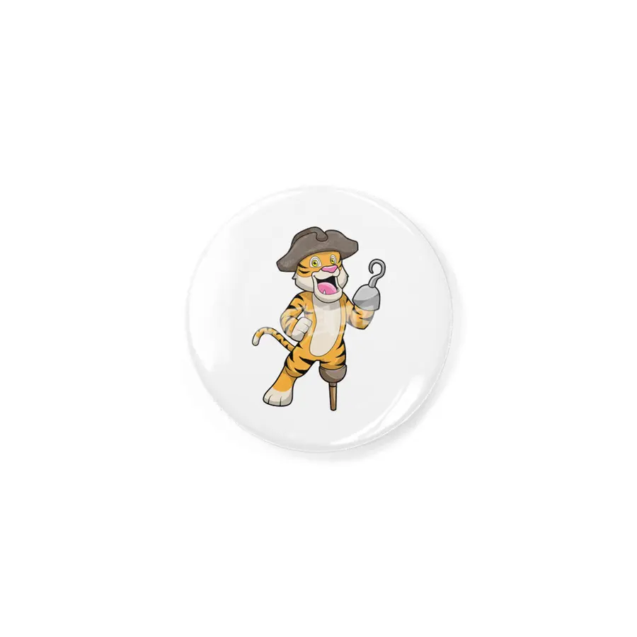 Tiger as Pirate with Wooden leg & Hooked hand Rozet