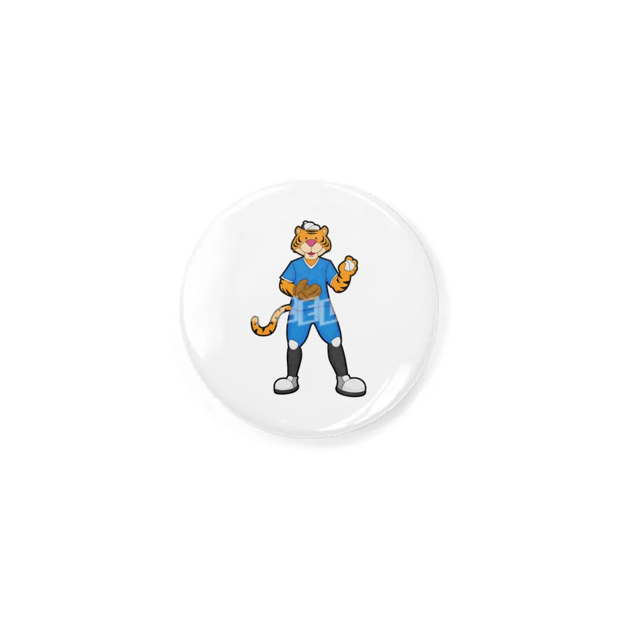Tiger at Baseball with Baseball glove & Cap Rozet