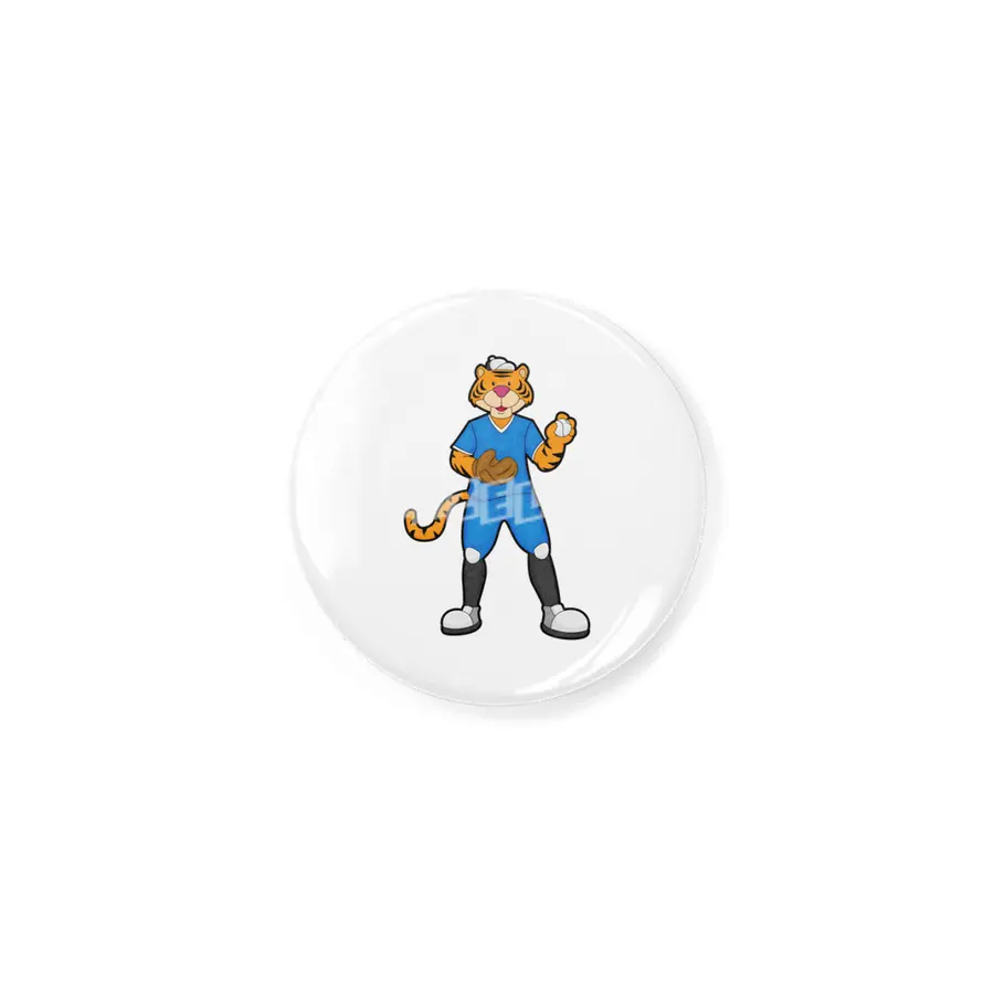 Tiger at Baseball with Baseball glove & Cap Rozet