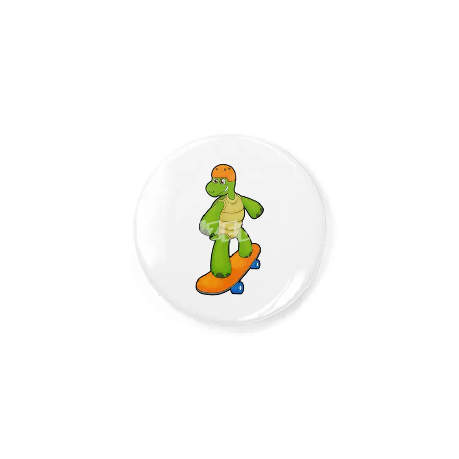 Turtle as Skateboarder with Skateboard & Helmet Rozet