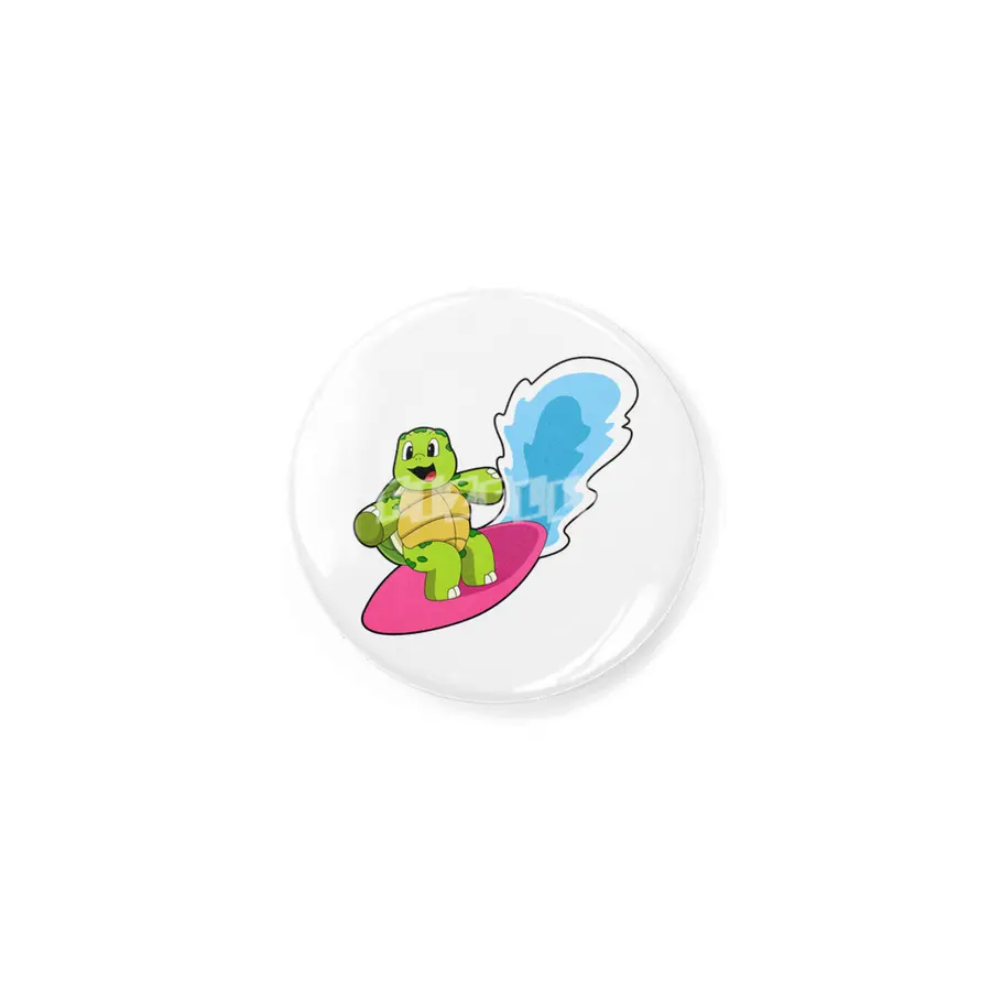 Turtle as Surfer with Surfboard Rozet