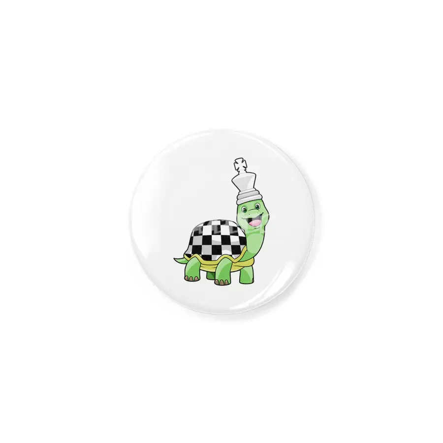 Turtle at Chess with Chess board & King Rozet