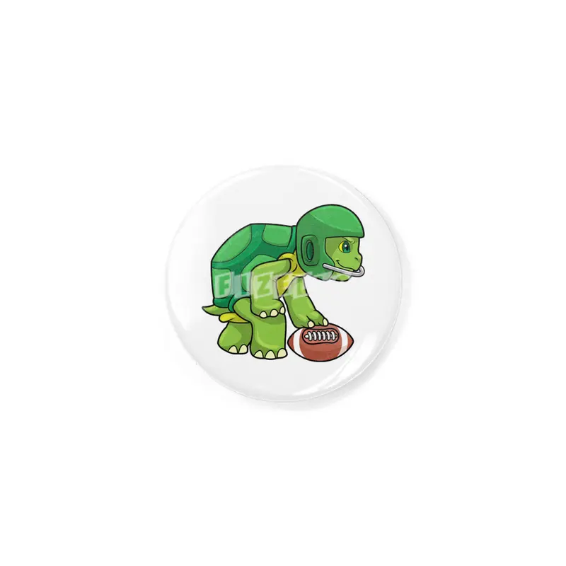 Turtle at Sports with Football & Helmet Rozet