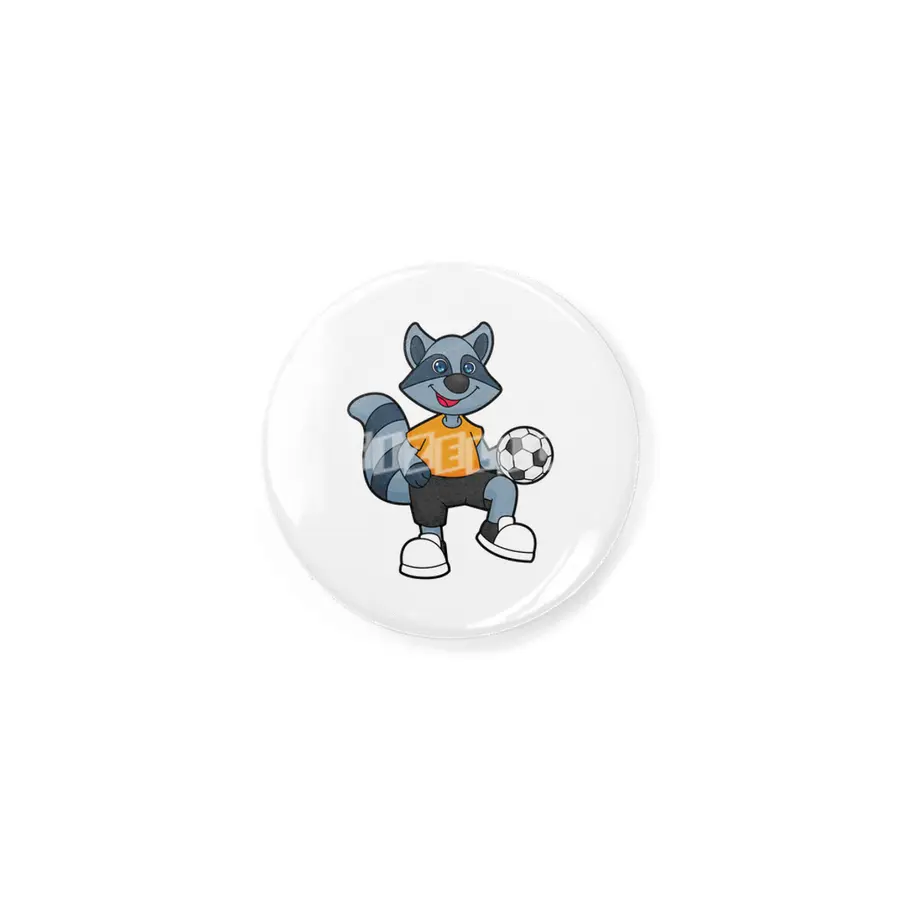 Racoon as Soccer player with Soccer ball Rozet