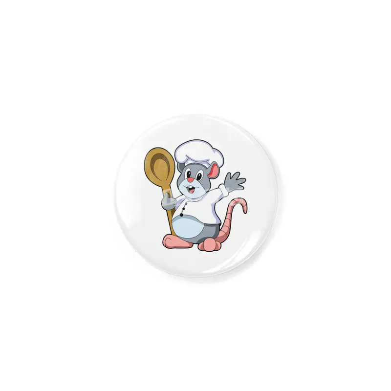 Rat as Chef with Cooking apron & Wooden spoon Rozet
