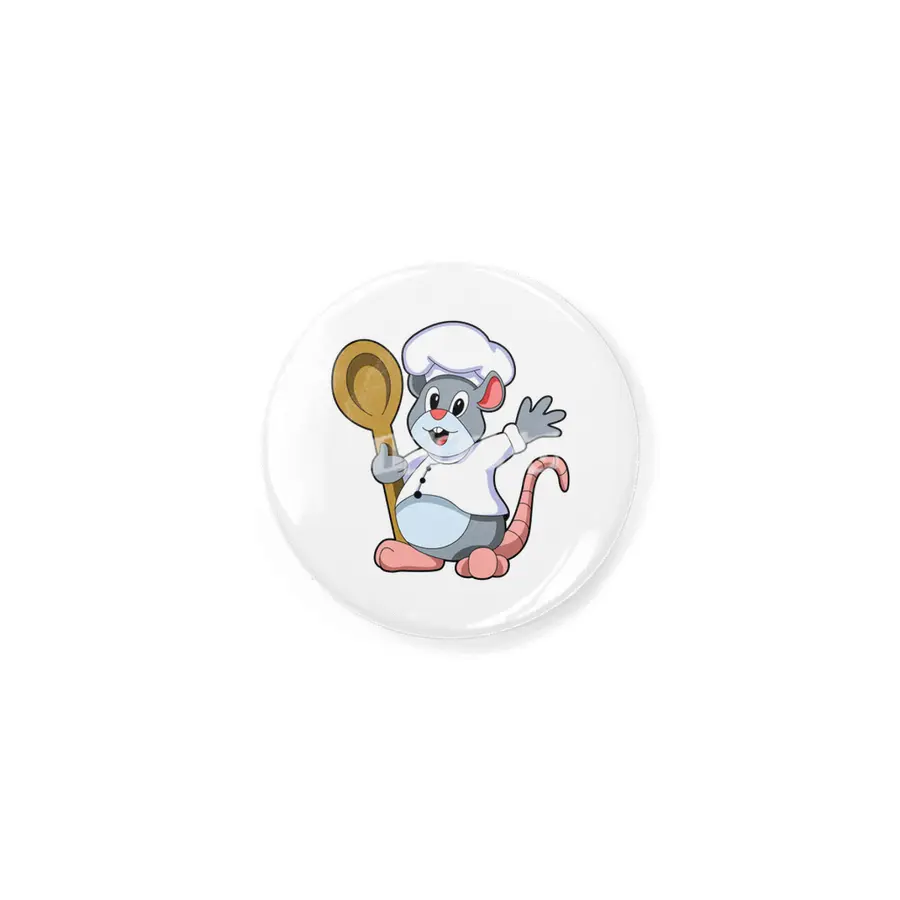 Rat as Chef with Cooking apron & Wooden spoon Rozet