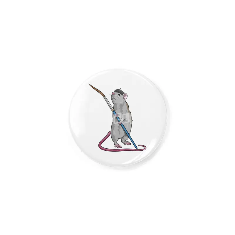 Rat as Painter with Paint brush Rozet