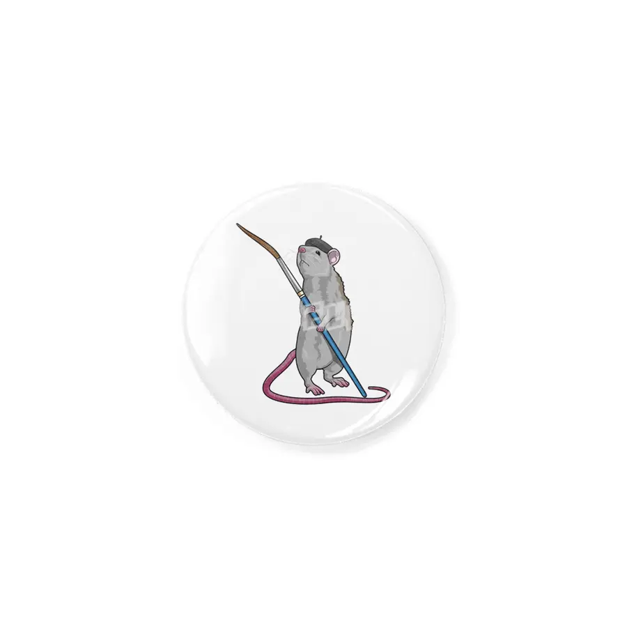 Rat as Painter with Paint brush Rozet
