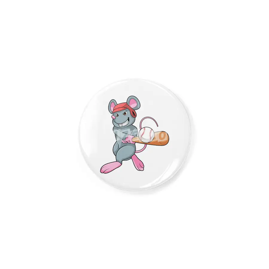 Rat at Baseball with Baseball bat & Helmet Rozet