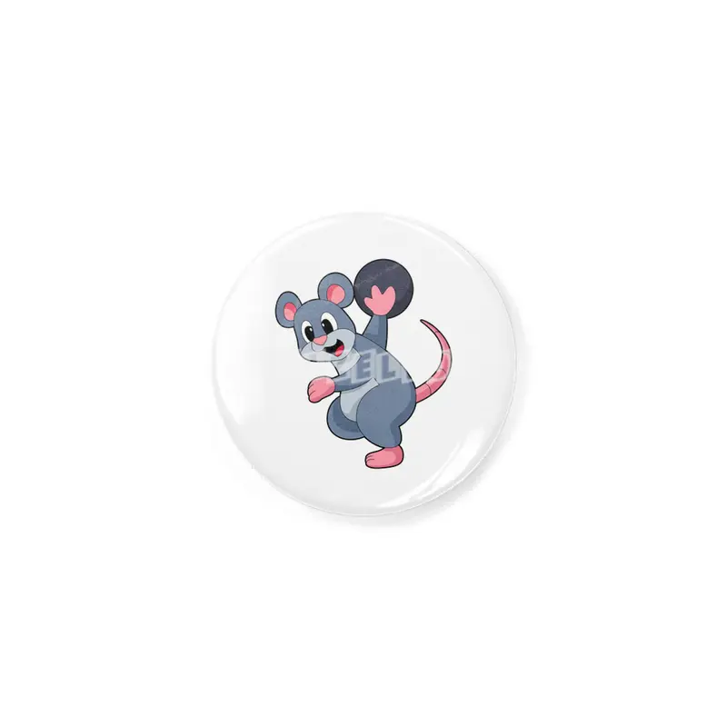 Rat at Bowling with Bowling ball Rozet
