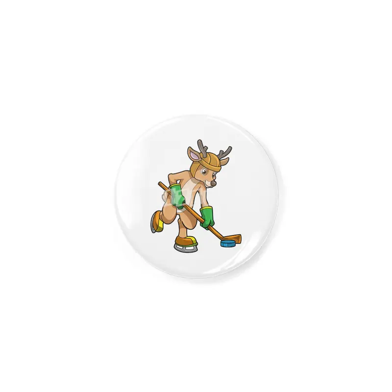 Reindeer at Ice hockey with Ice hockey stick Rozet