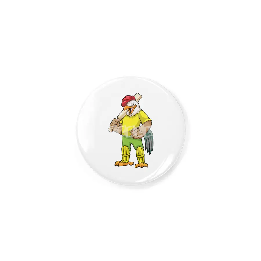 Rooster as Batsman with Cricket bat Rozet