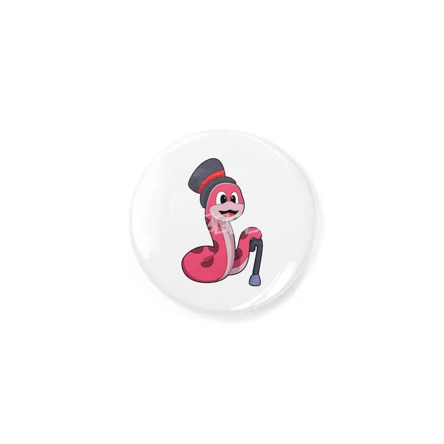 Snake as Gentleman with Hat & Walking stick Rozet