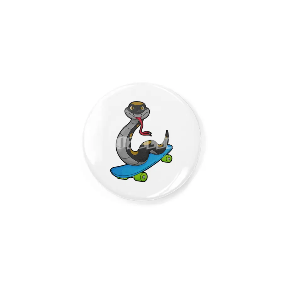 Snake as Skater with Skateboard Rozet
