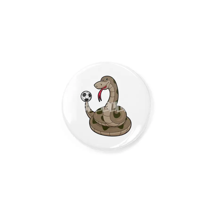 Snake as Soccer player with Soccer ball Rozet