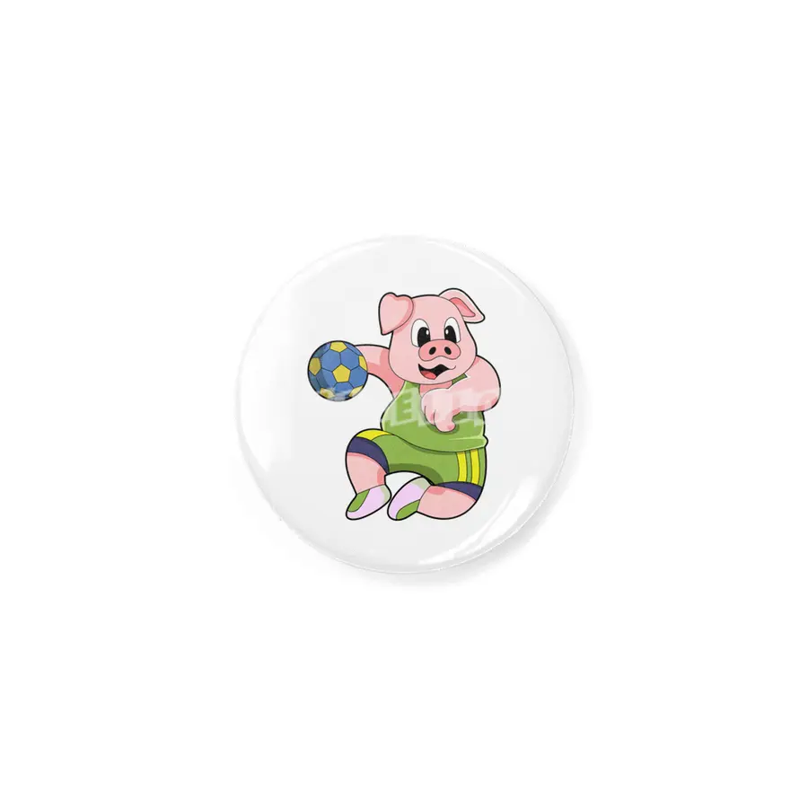 Pig as Handball player with Handball Rozet