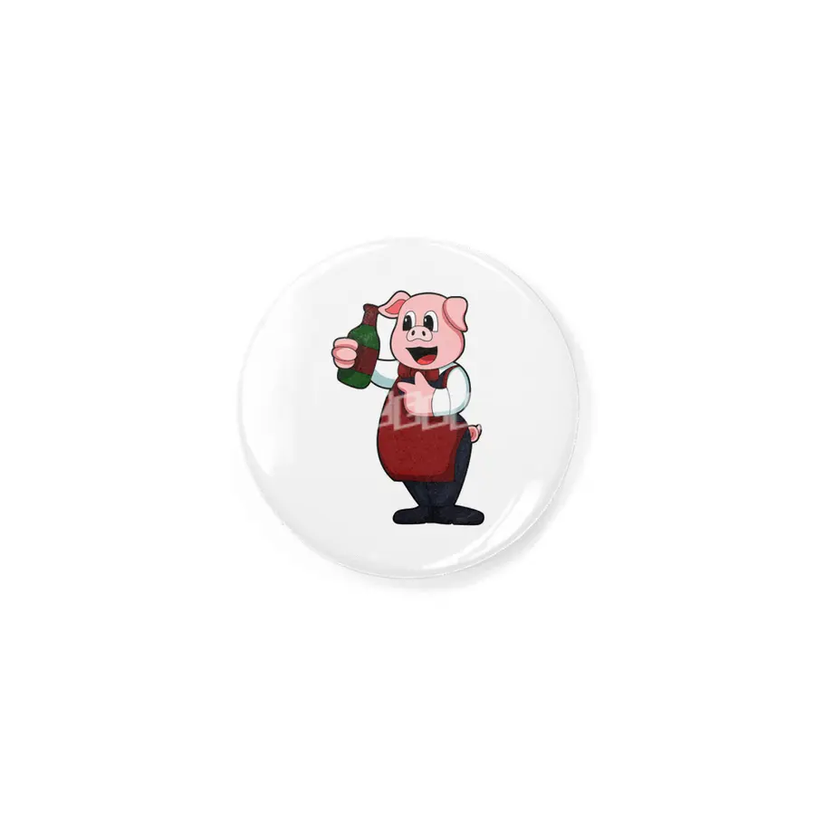Pig as Waiter with Bottle of Red wine Rozet