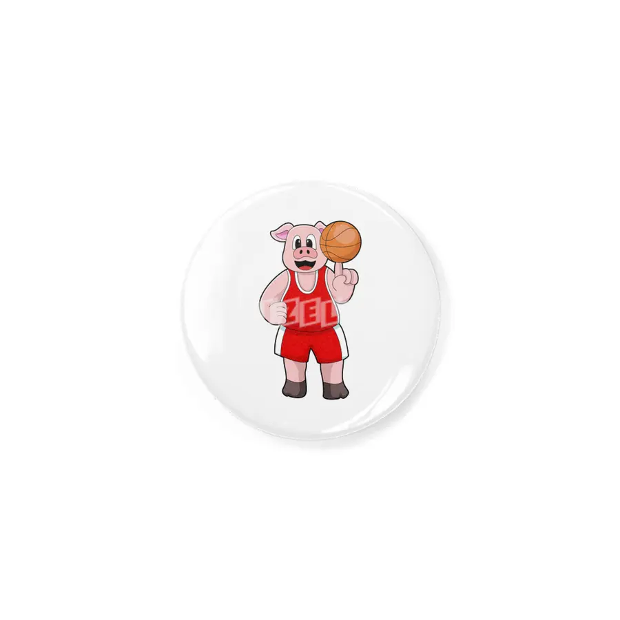 Pig at Basketball Sports Rozet