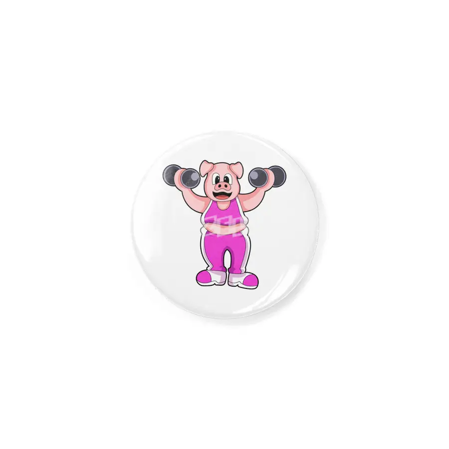 Pig at Bodybuilding with Dumbbells Rozet