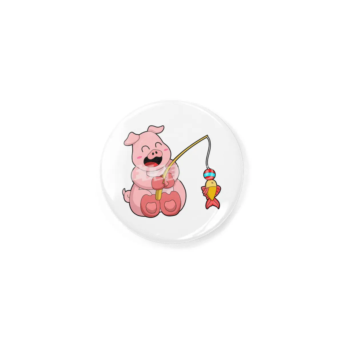 Pig at Fishing with Fish Rozet