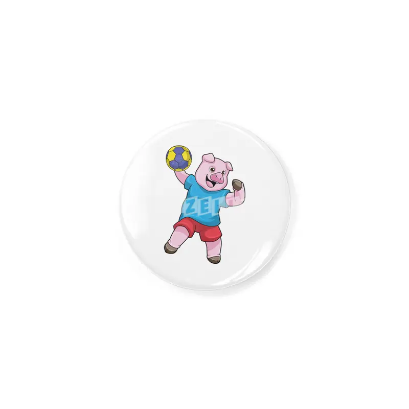 Pig at Handball Sports Rozet