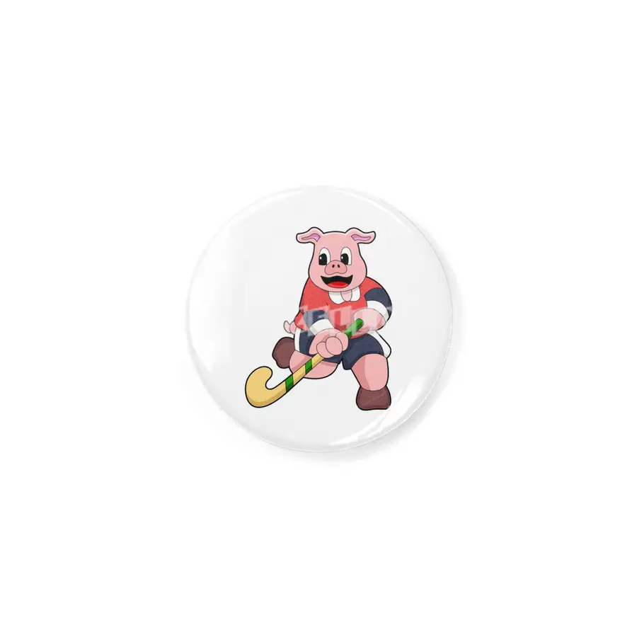 Pig at Hockey with Hockey bat Rozet