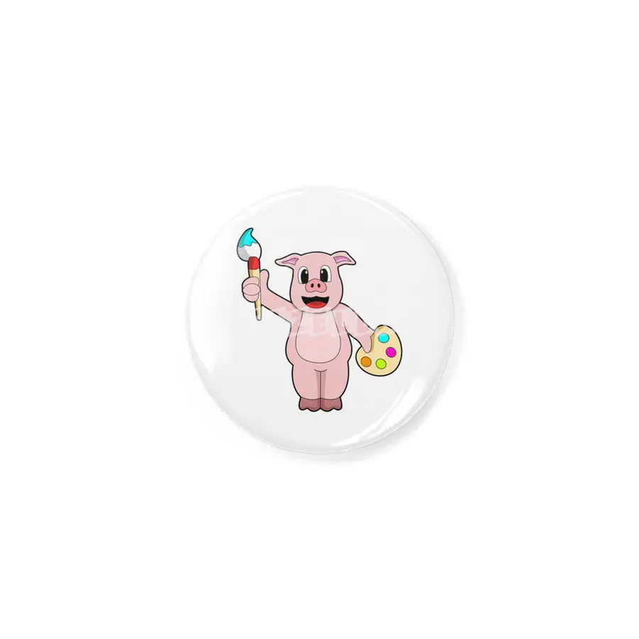 Pig at Painting with Brush & Colour Rozet