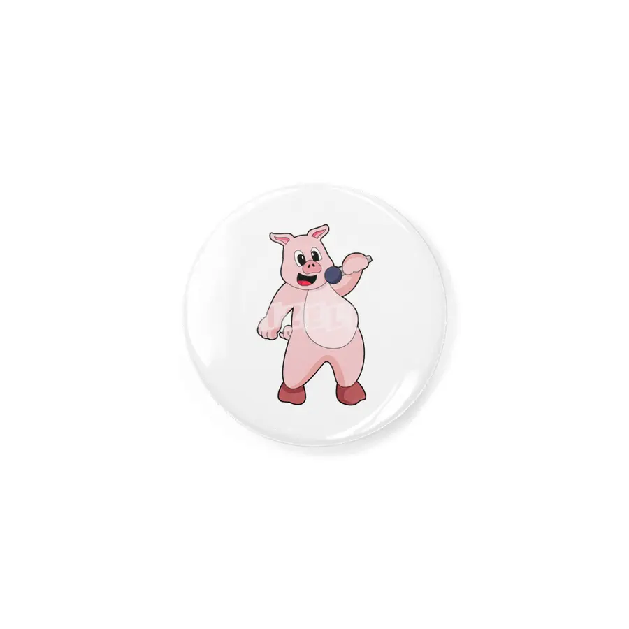 Pig at Singing with Microphone Rozet