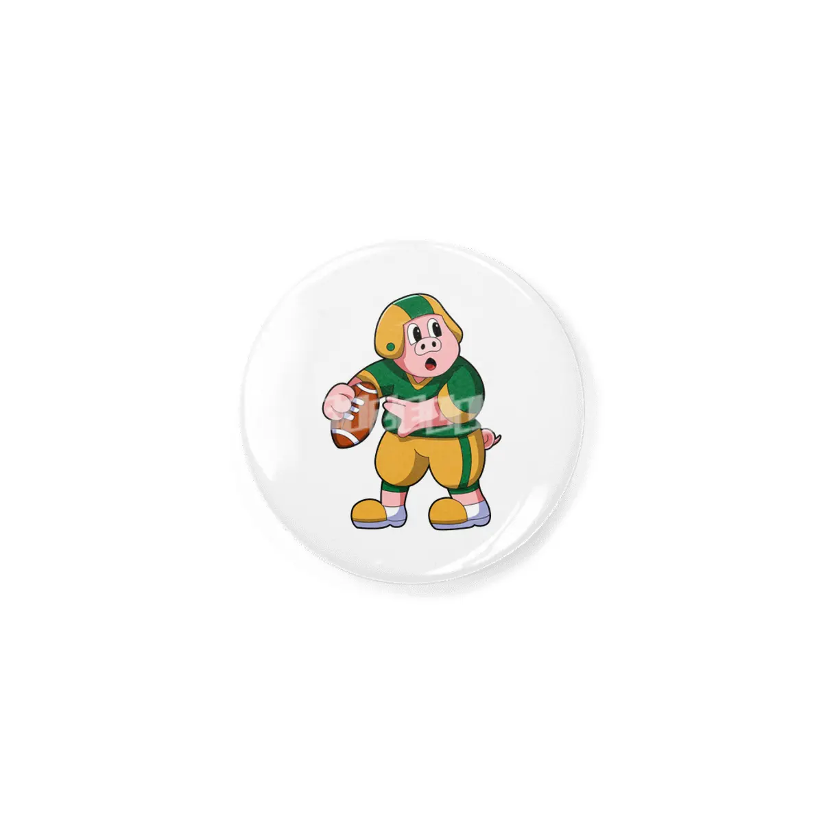 Pig at Sports with Football & Helmet Rozet