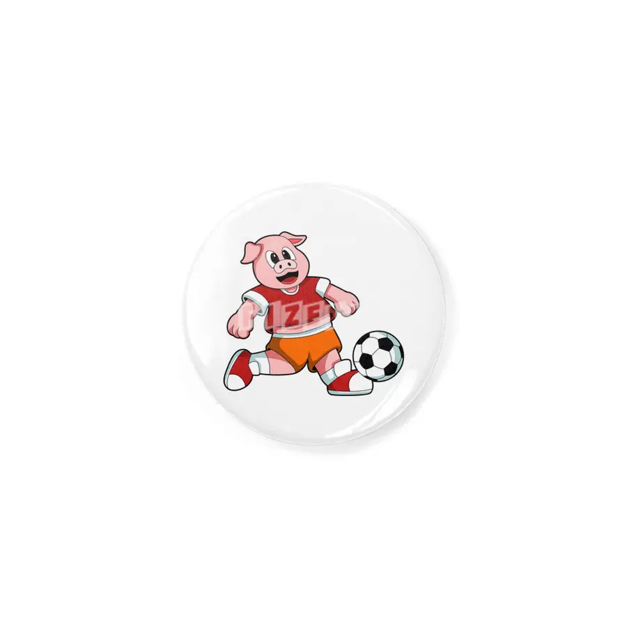 Pig at Sports with Soccer Rozet