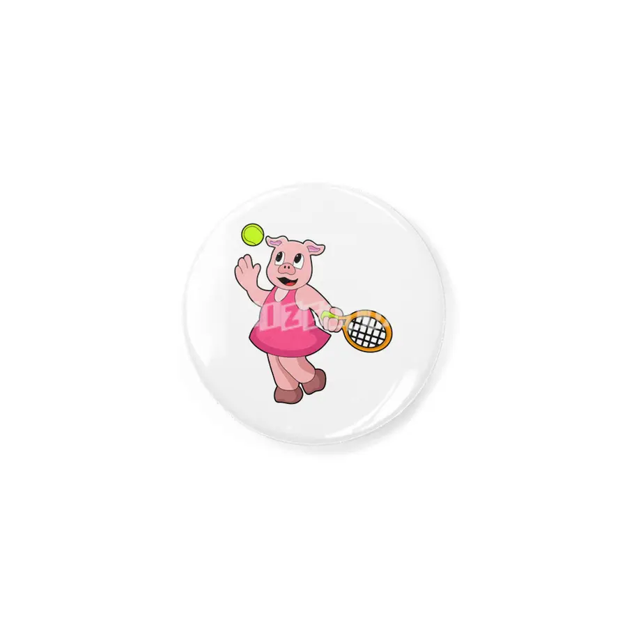 Pig at Tennis with Tennis racket Rozet
