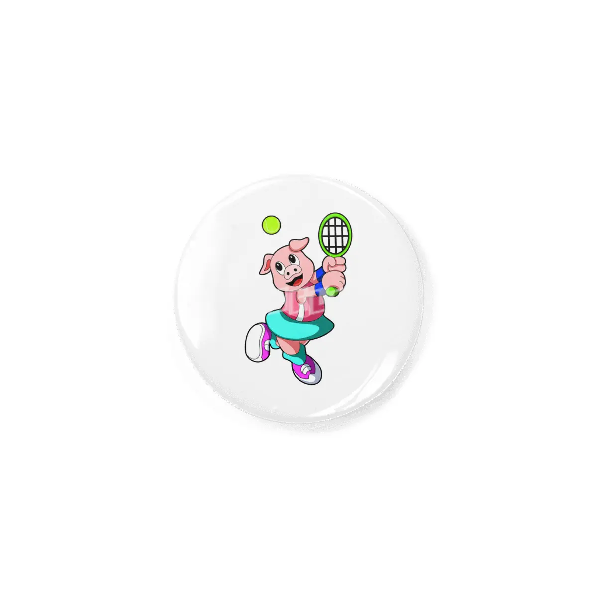 Pig at Tennis with Tennis racket & Skirt Rozet