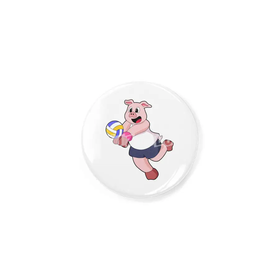 Pig at Volleyball Sports Rozet