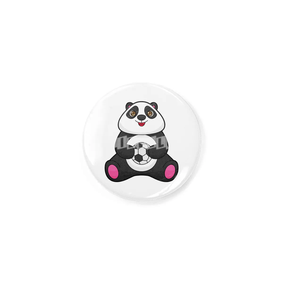 Panda as Soccer player with Soccer ball Rozet