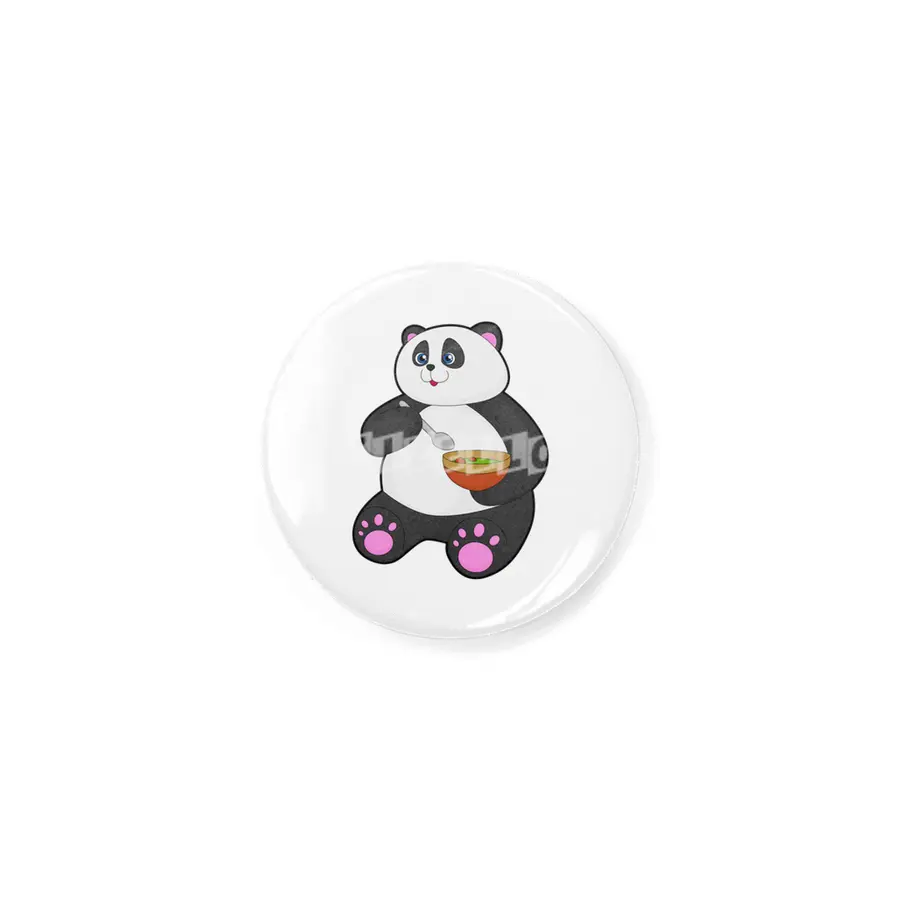 Panda at Eating with Spoon & Bowl Rozet