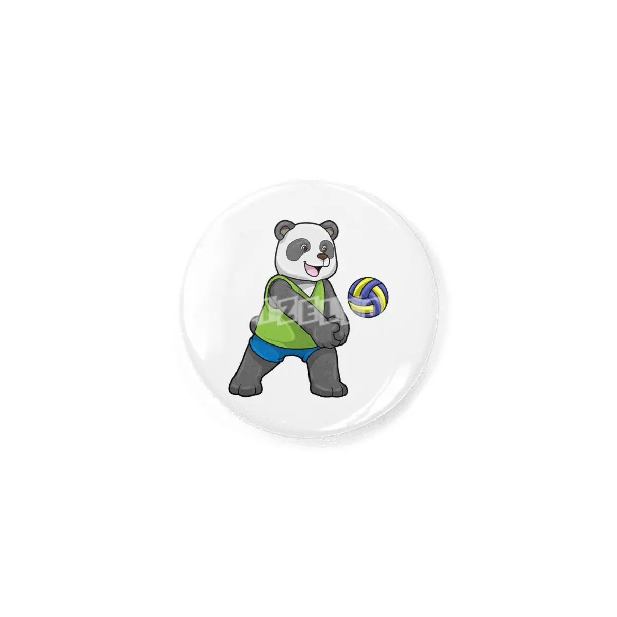 Panda at Sports with Volleyball Rozet