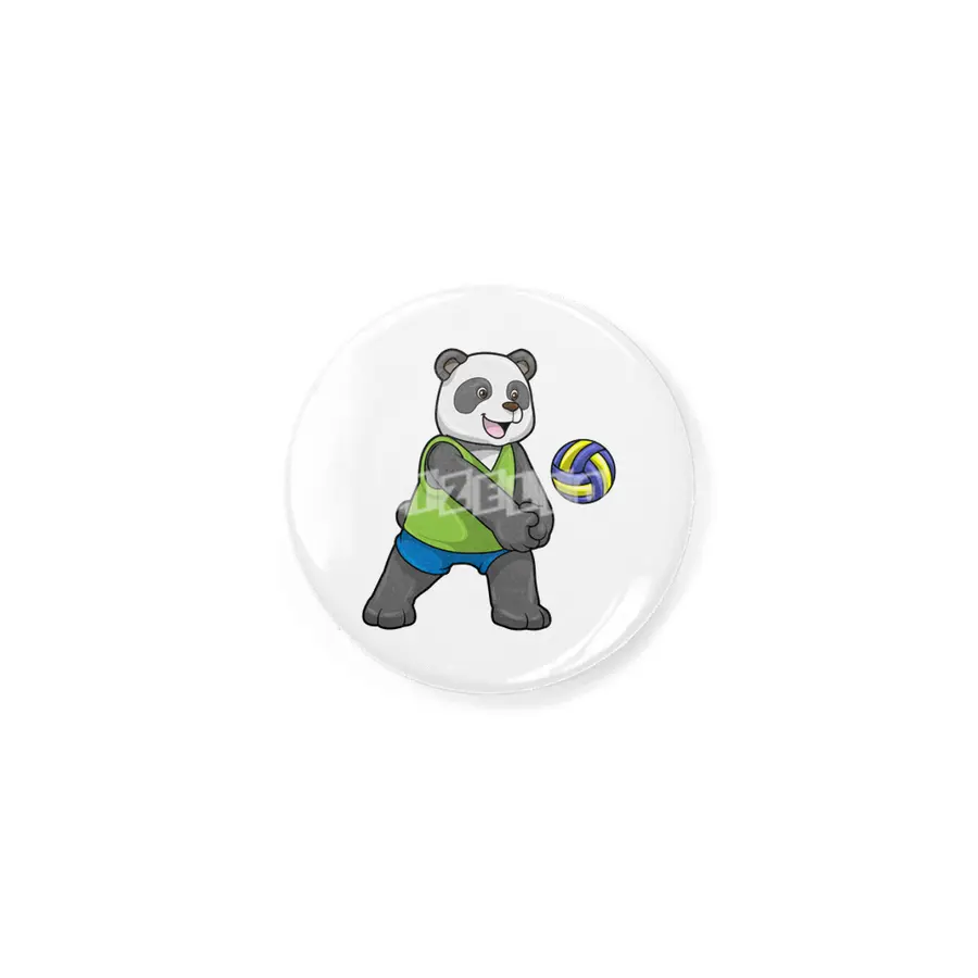 Panda at Sports with Volleyball Rozet