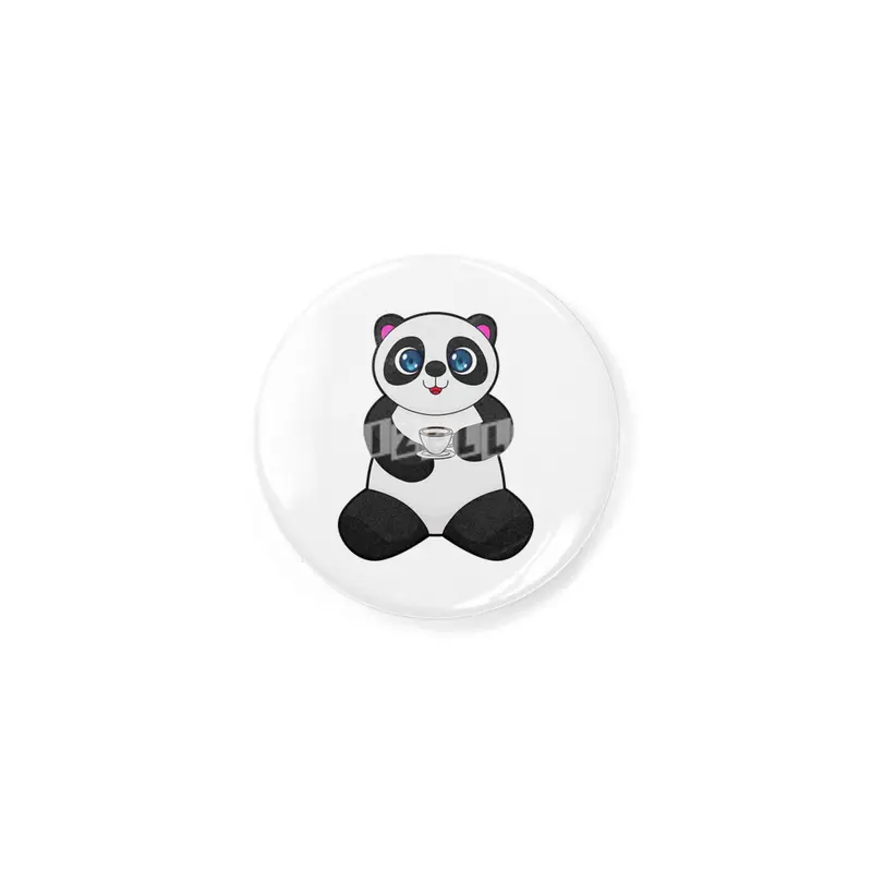 Panda with Cup of Coffee Rozet