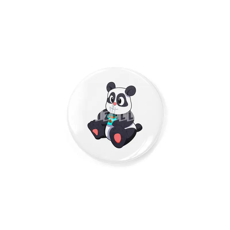 Panda with Cup of Coffee Rozet