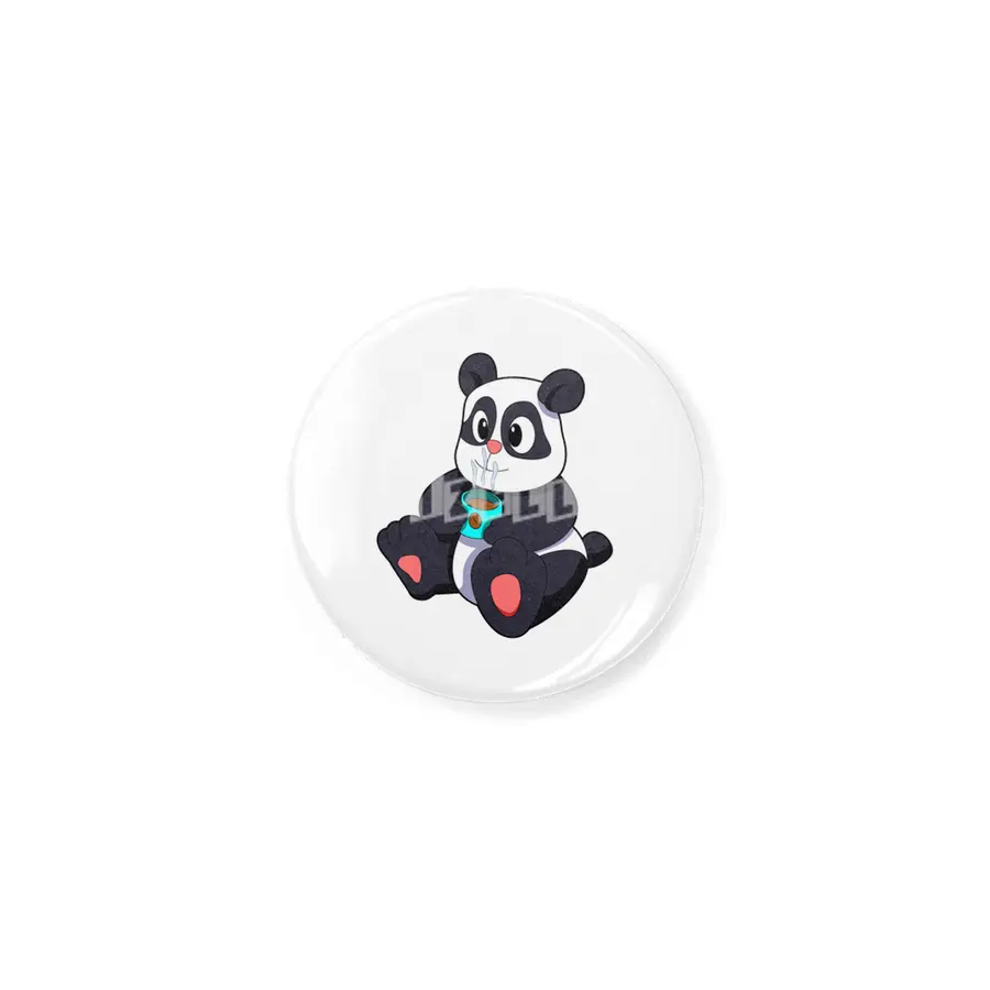 Panda with Cup of Coffee Rozet
