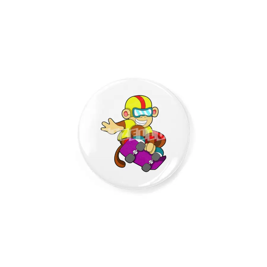 Monkey as Skater with Skateboard & Helmet Rozet