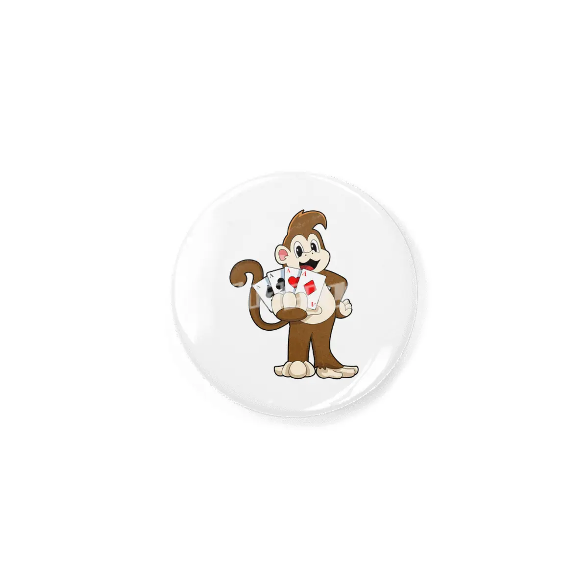 Monkey at Poker with Poker cards Rozet