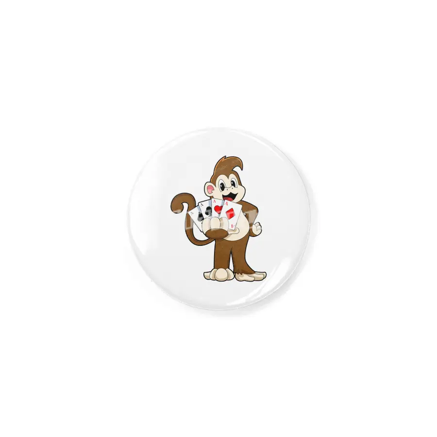 Monkey at Poker with Poker cards Rozet