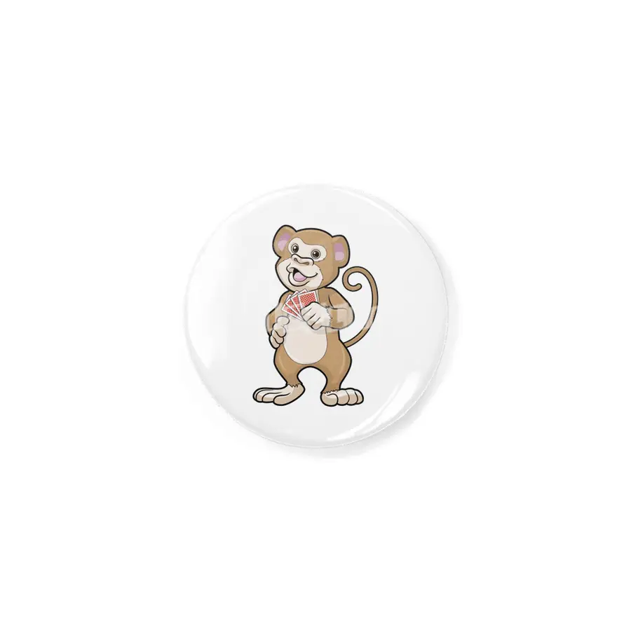 Monkey at Poker with Poker cards Rozet
