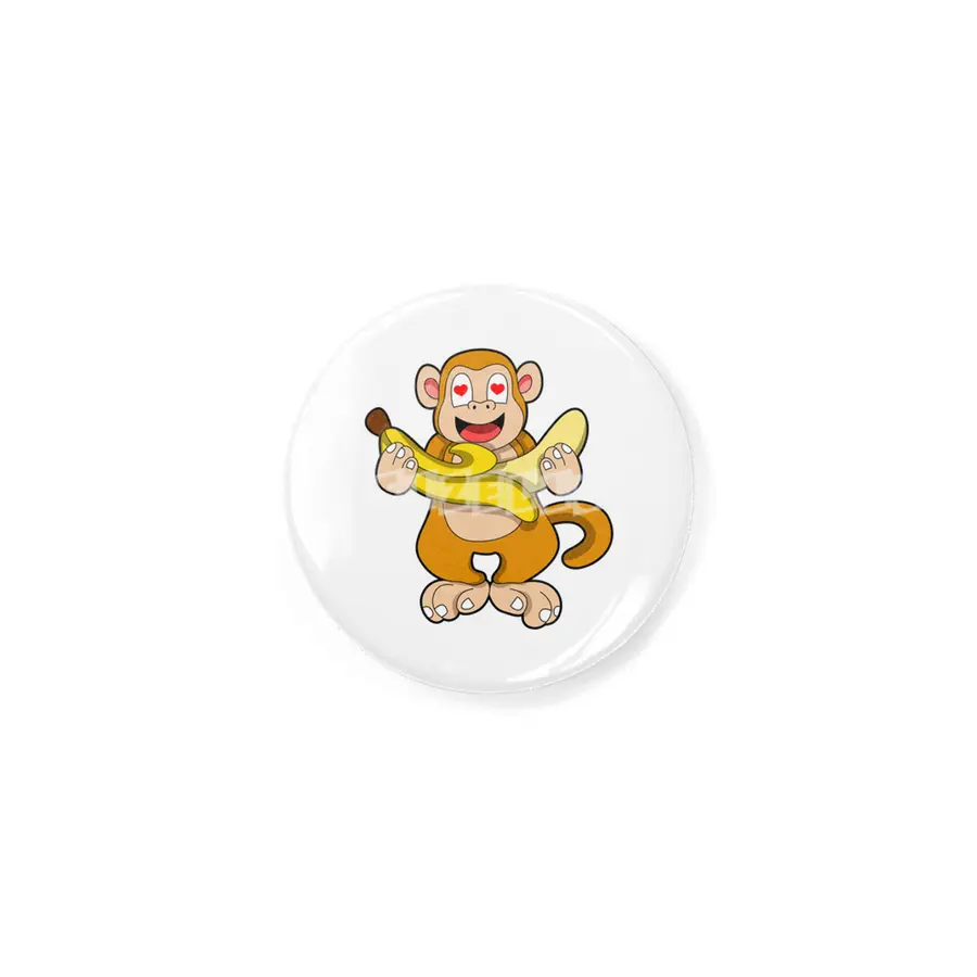 Monkey with Banana & Hearts Rozet